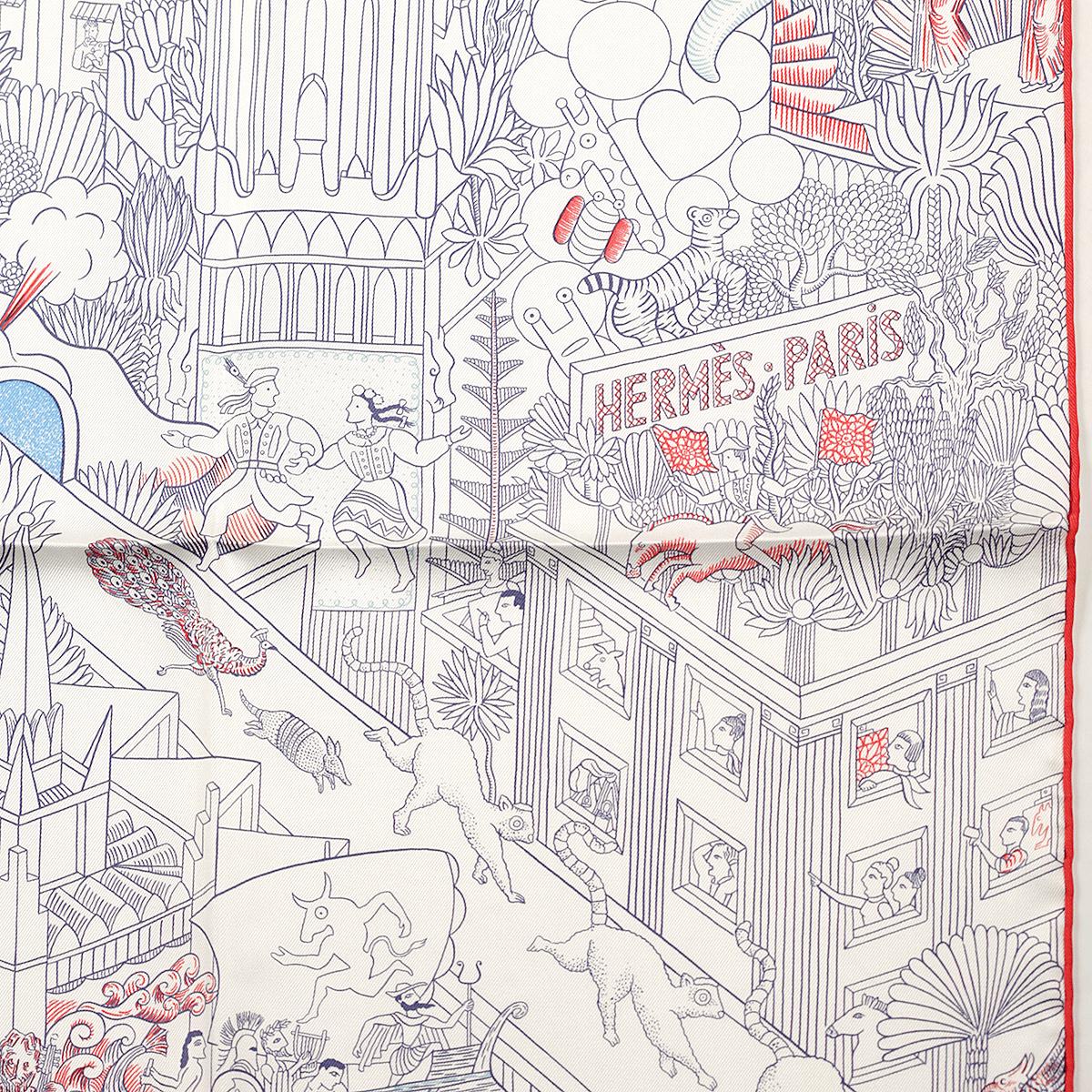 Hermes Scarf "Animapolis" by Jan Bajtlik 90cm Silk | Carre Foulard