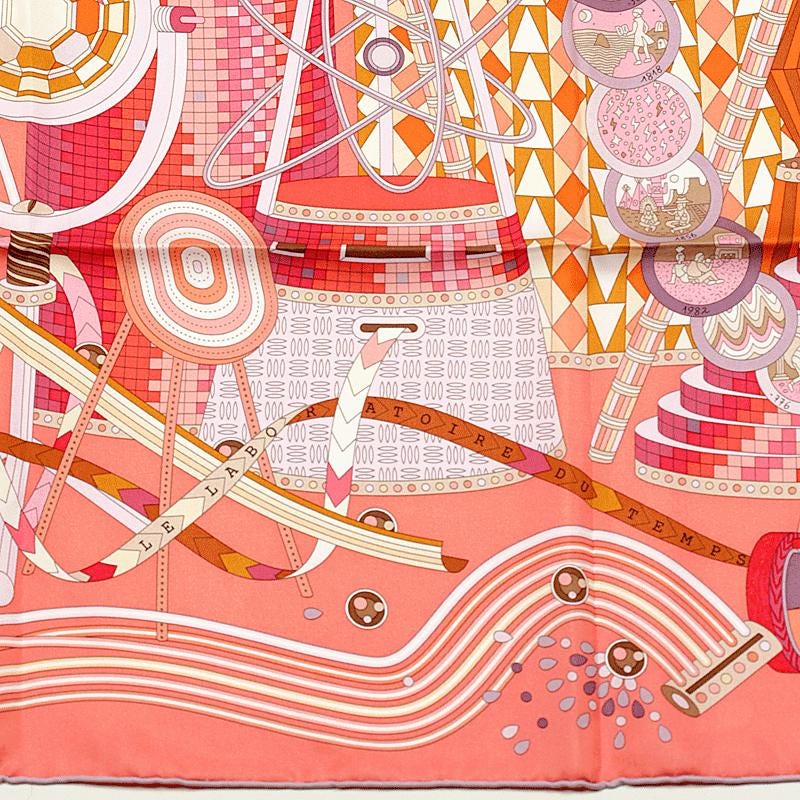 Hermes Scarf "Le Laboratoire du Temps" by Pierre Marie 90cm Silk | Carre Foulard