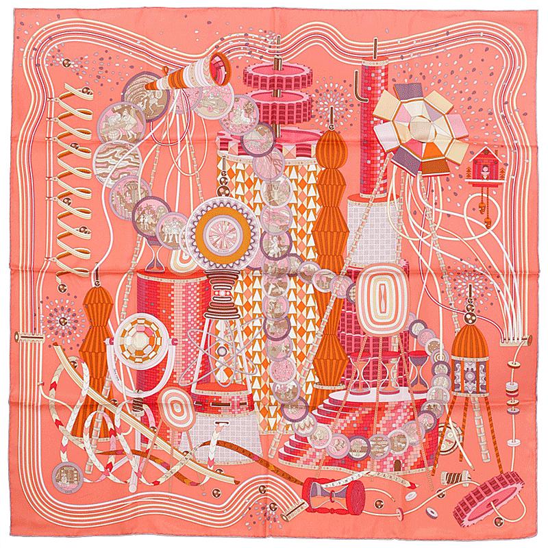 Hermes Scarf "Le Laboratoire du Temps" by Pierre Marie 90cm Silk | Carre Foulard