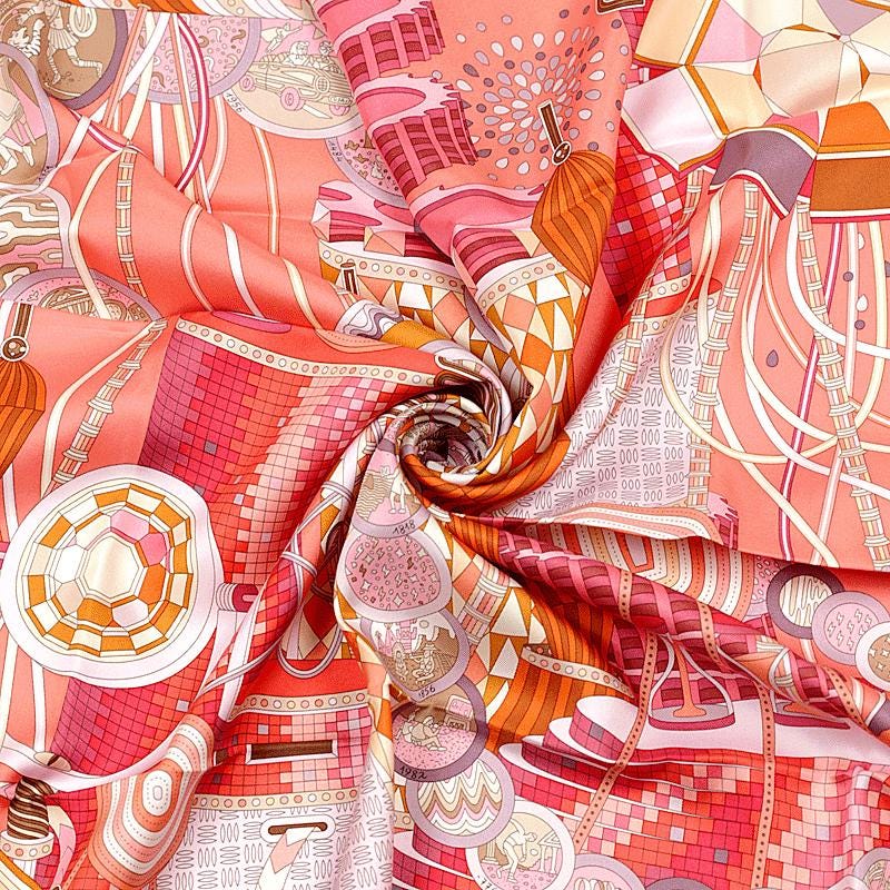 Hermes Scarf "Le Laboratoire du Temps" by Pierre Marie 90cm Silk | Carre Foulard