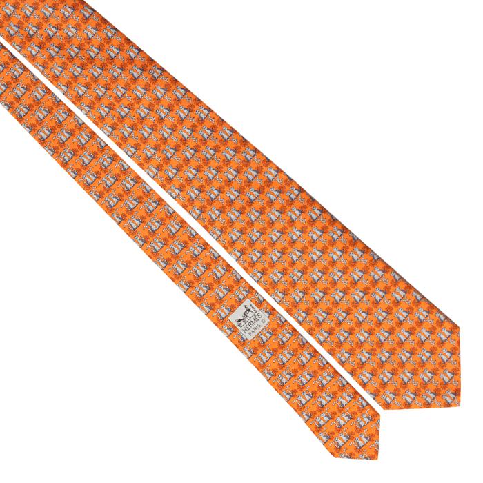 Hermes Men's Silk Tie Whimsical Lemurs Pattern 625891 | Necktie Cravate