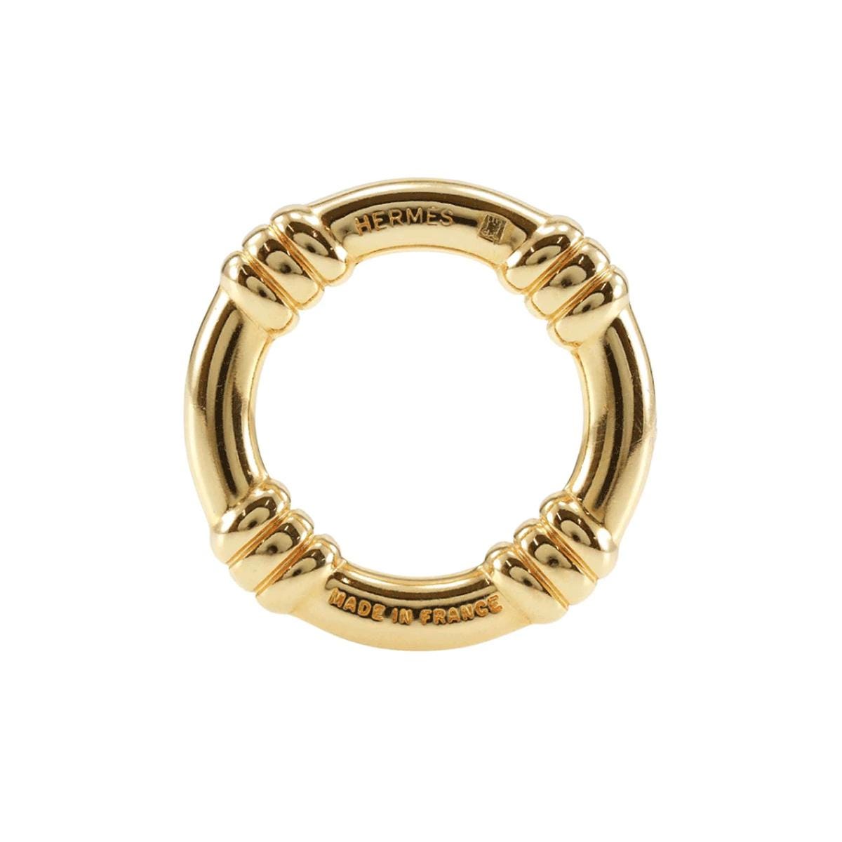 Hermes Bouet Scarf Ring Gold Hardware