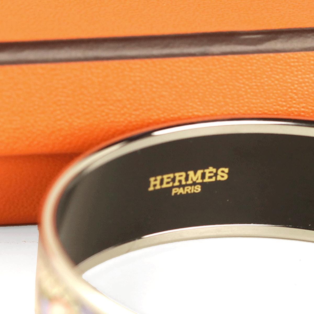 Hermes Bracelet 65 Wide Enamel Palladium Silver | Bangle SHW