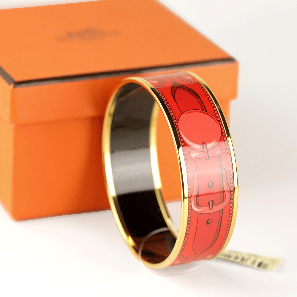 Hermes Bracelet 65 Wide Gold Enamel | Bangle GHW