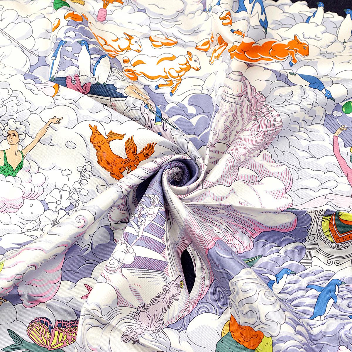 Hermes Scarf "Sur Mon Nuage" by Dimitri Rybaltchenko 90cm Silk | Foulard Carre