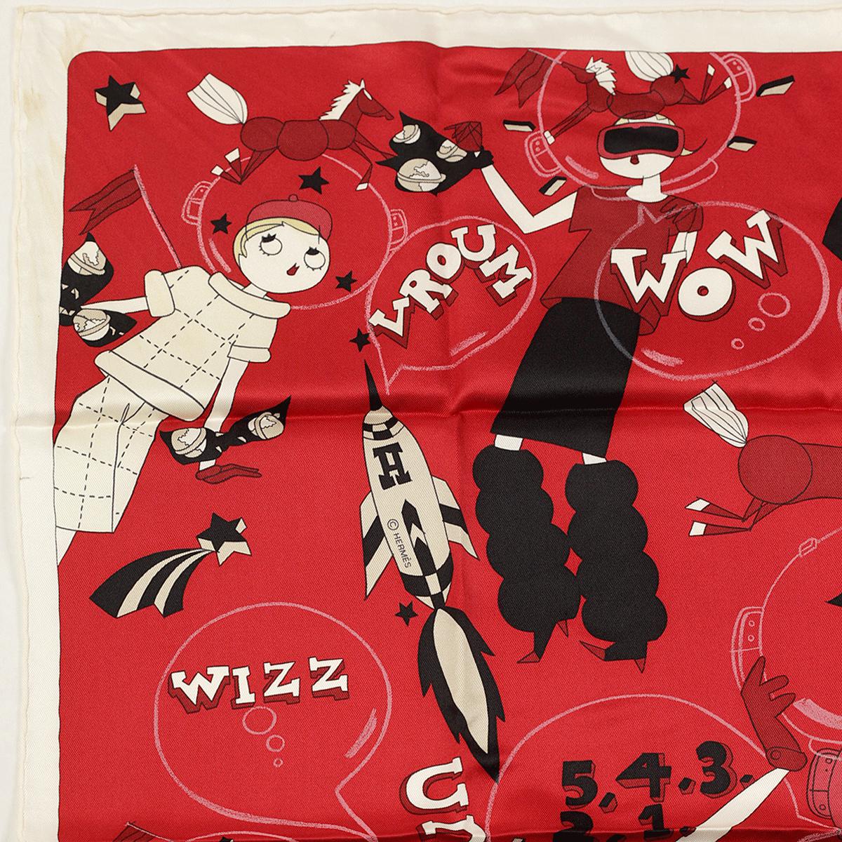 Hermes Scarf "Un Weekend Dans L'Espace" by Saw Keng 70cm Silk