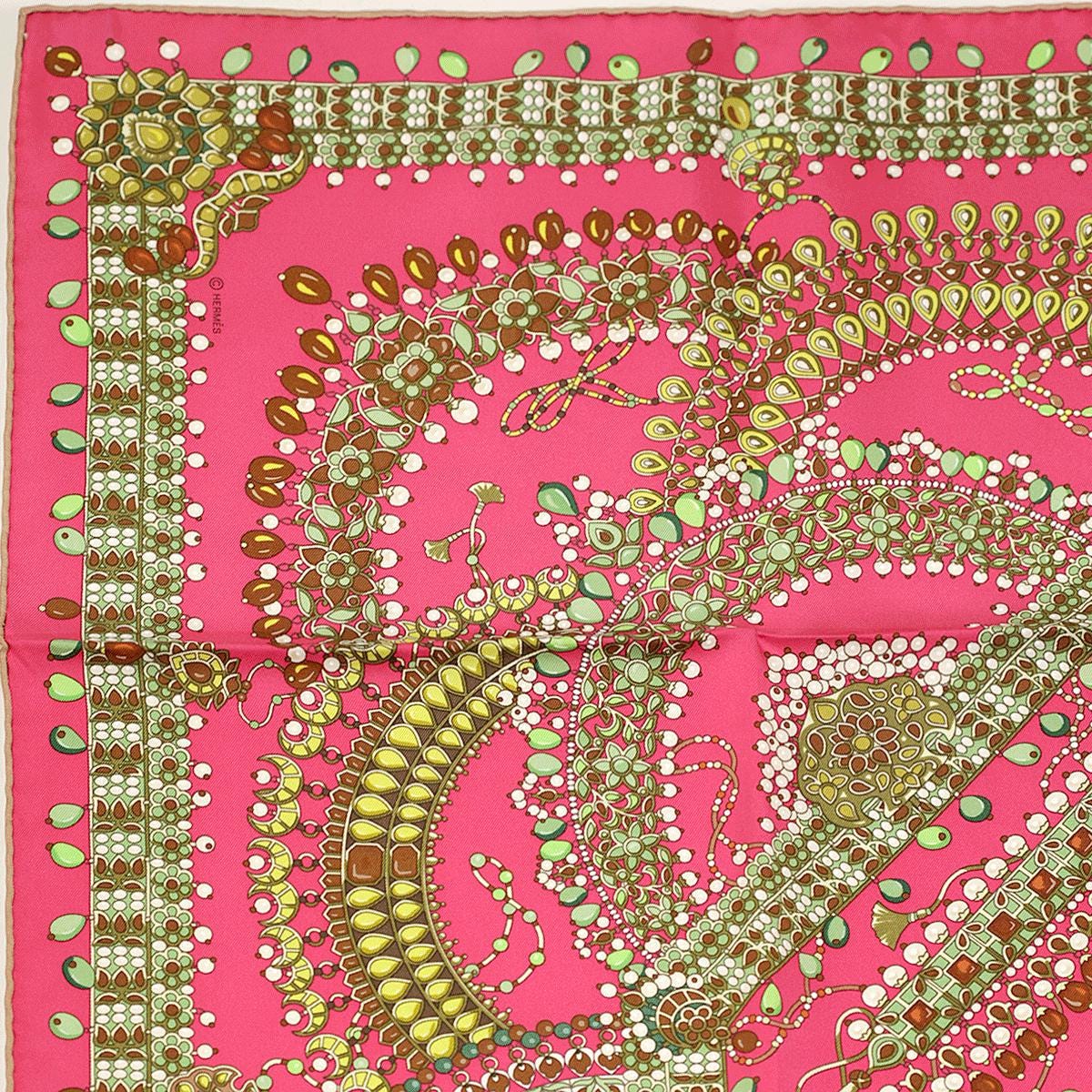 Hermes Scarf "Parures des Maharajas" by Catherine Baschet 90cm Silk