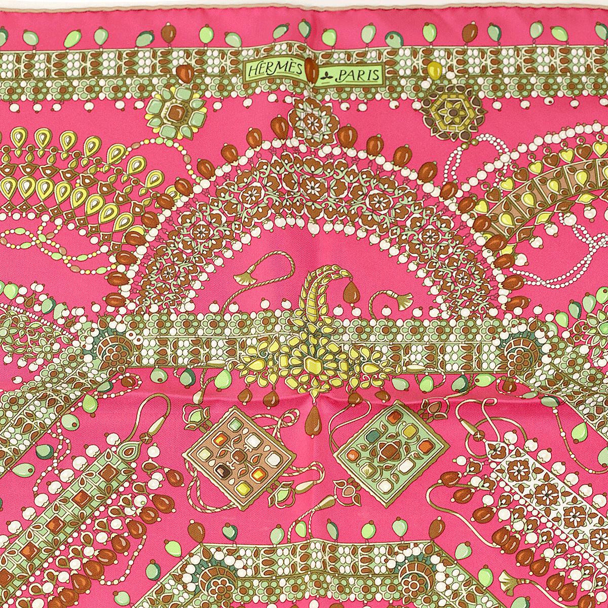 Hermes Scarf "Parures des Maharajas" by Catherine Baschet 90cm Silk