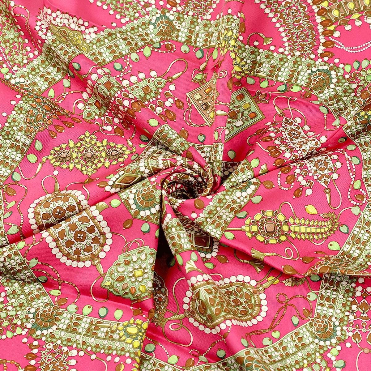 Hermes Scarf "Parures des Maharajas" by Catherine Baschet 90cm Silk