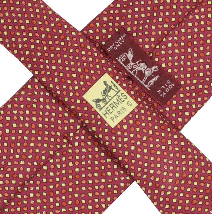 Hermes Men's Silk Tie Geometric Pattern 7919 | Necktie Cravate