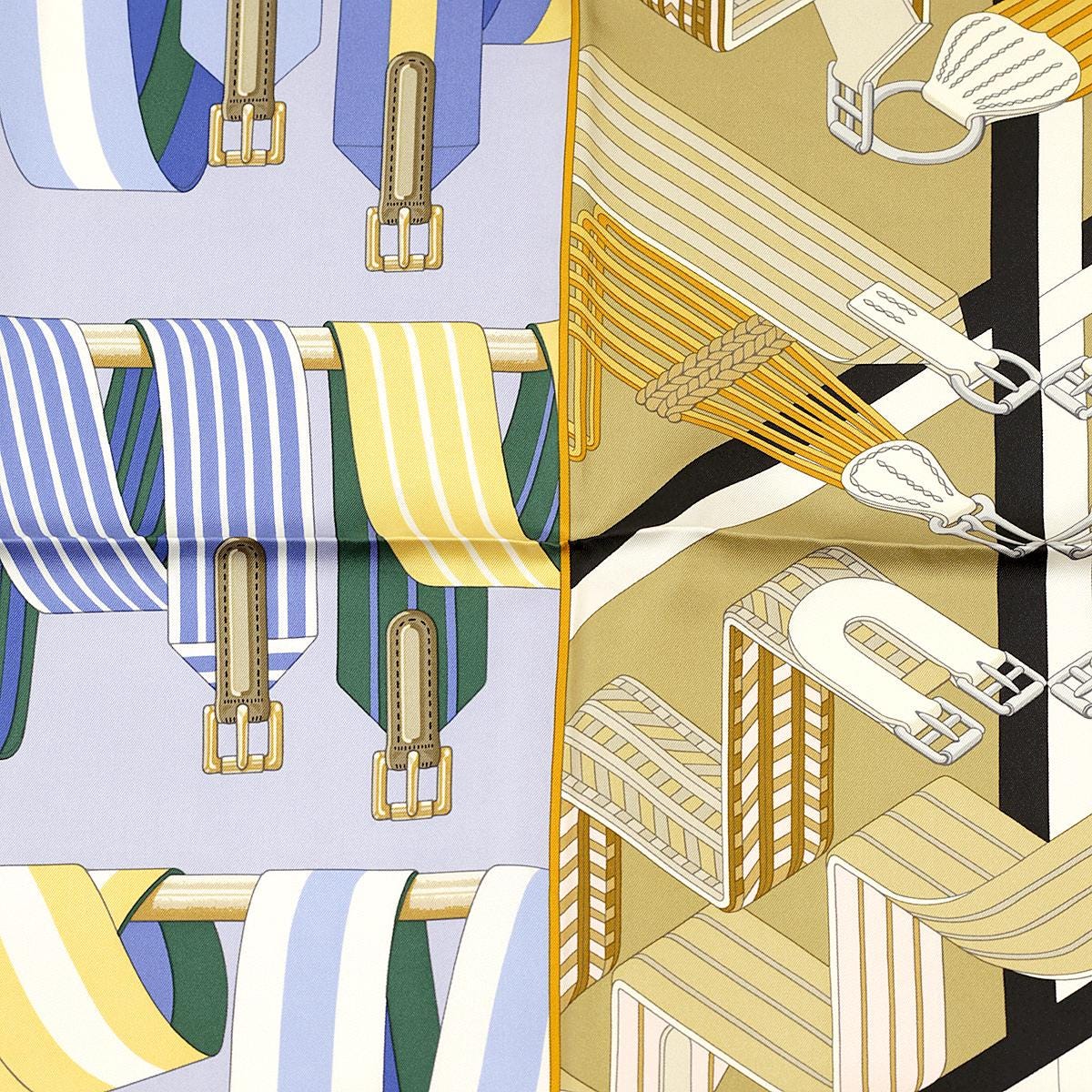 Hermes Scarf "Double Sangle" by Virginie Jamin and Joachim Metz 90cm Silk | Foulard Carre