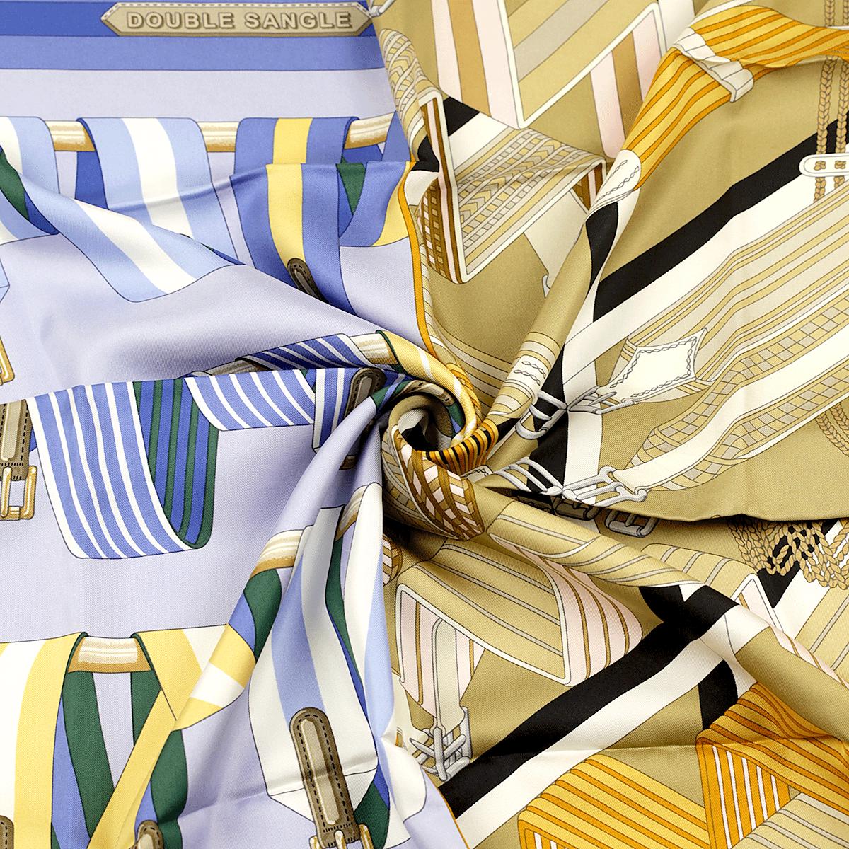 Hermes Scarf "Double Sangle" by Virginie Jamin and Joachim Metz 90cm Silk | Foulard Carre