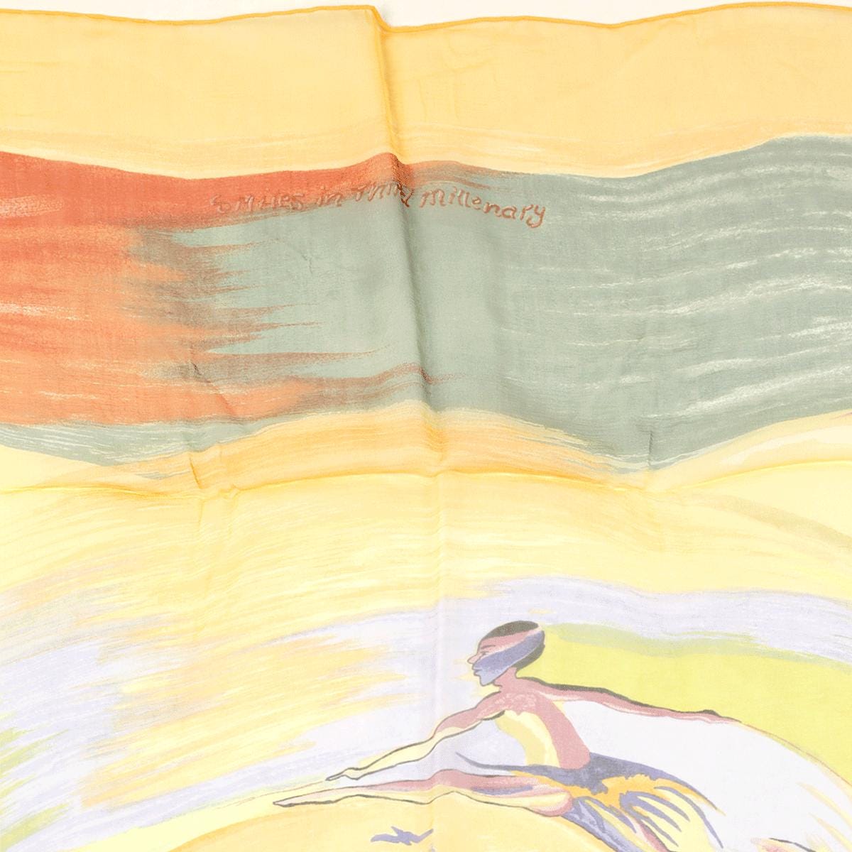 Hermes Scarf Mousseline "Smiles in the Third Millenary" by Sefedin Kwumi 90cm Silk | Carre Foulard Chiffon