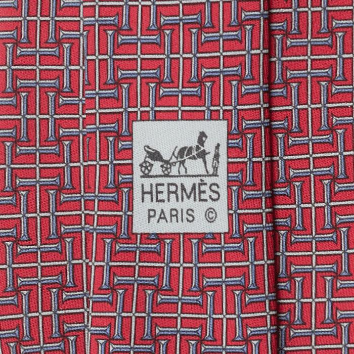 Hermes Men's Silk Tie H Geometric Pattern 5249 | Necktie Cravate