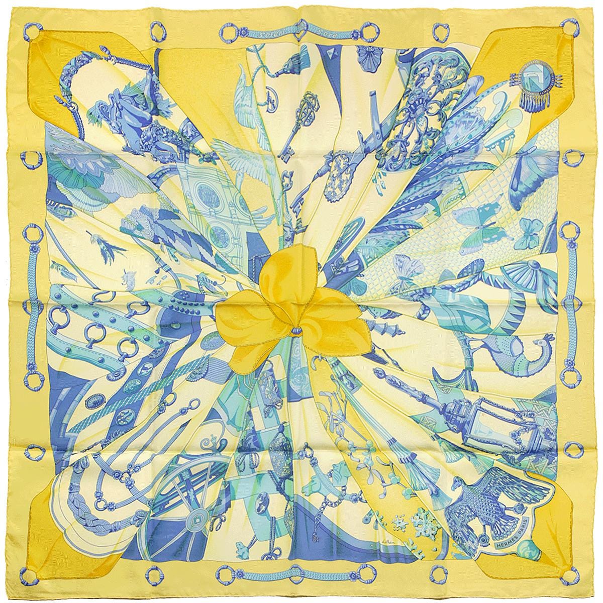 Hermes Scarf "Soleil de Soie" by Caty Latham 90cm Silk | Carre Foulard