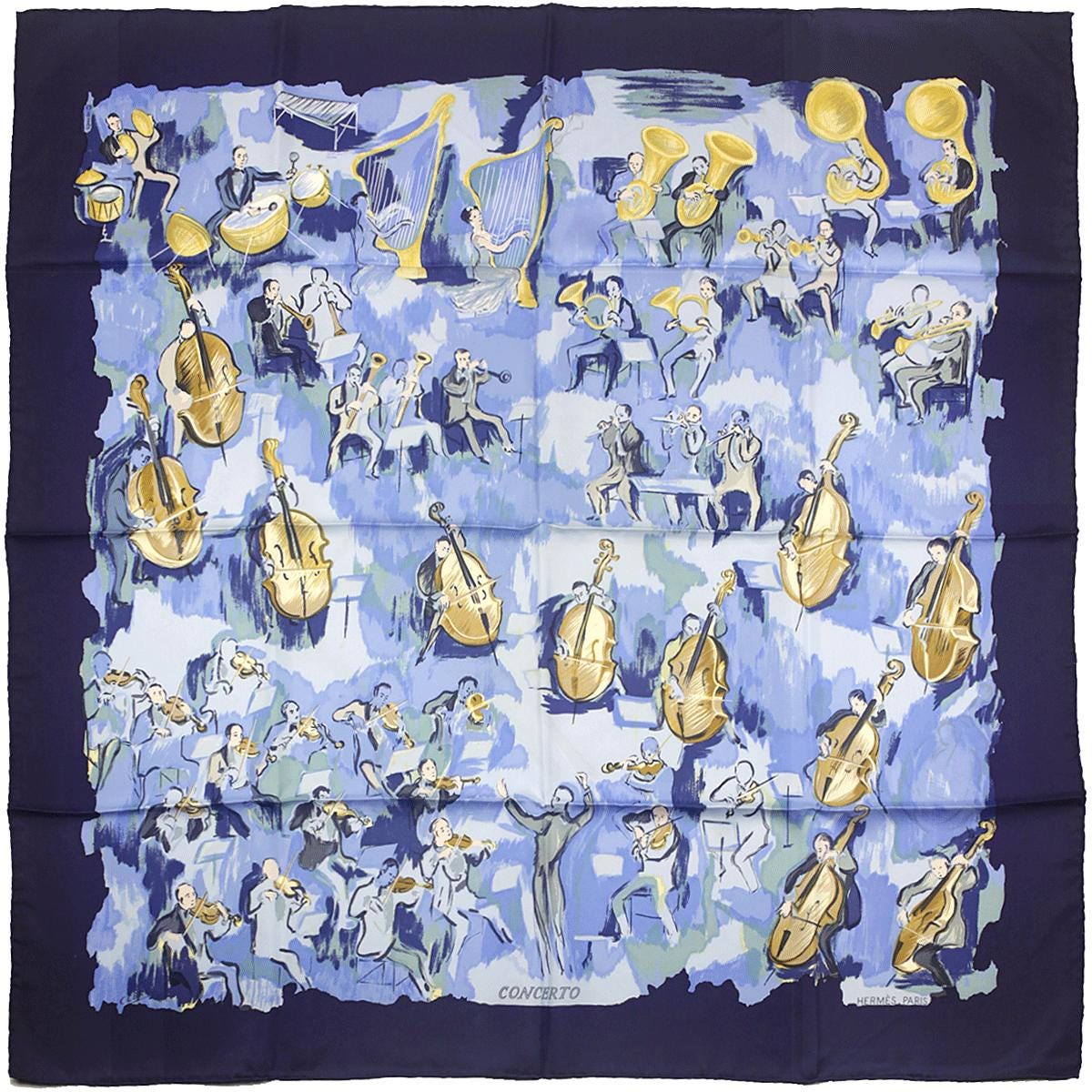 Hermes Scarf "Concerto" by Jean-Louis Clerc 90cm Silk | Carre Foulard