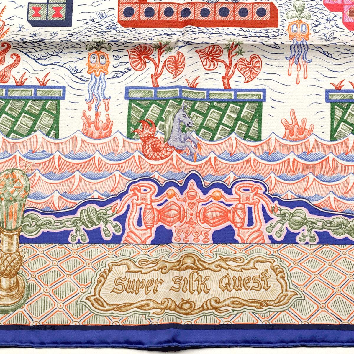Hermes Scarf "Super Silk Quest" by Elias Kafouros 90cm Silk | Carre Foulard