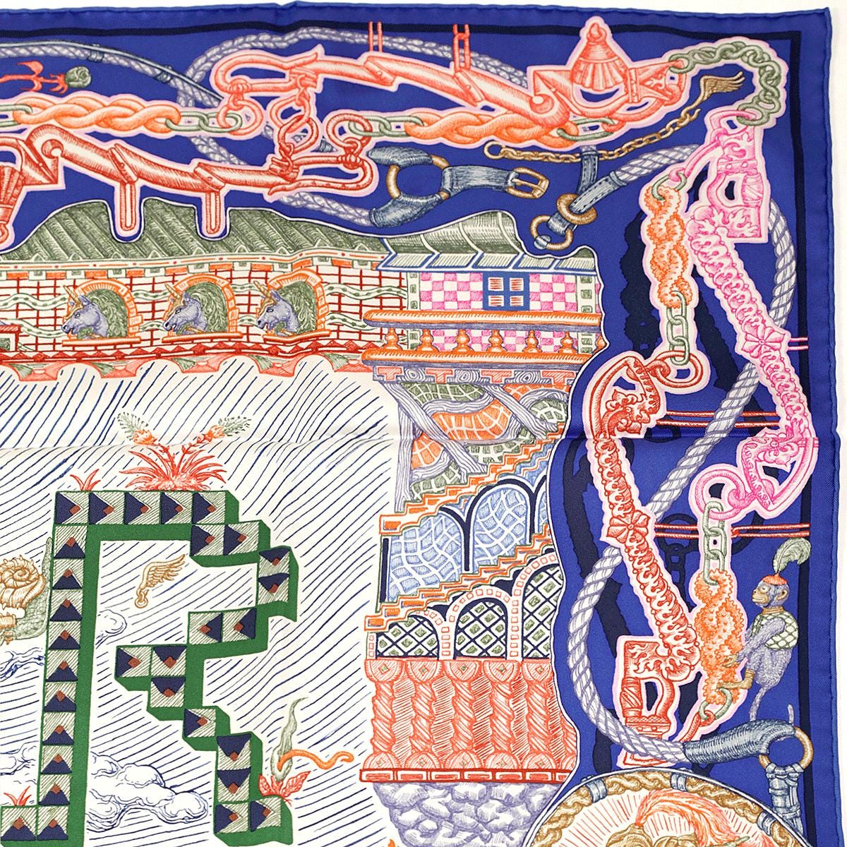 Hermes Scarf "Super Silk Quest" by Elias Kafouros 90cm Silk | Carre Foulard