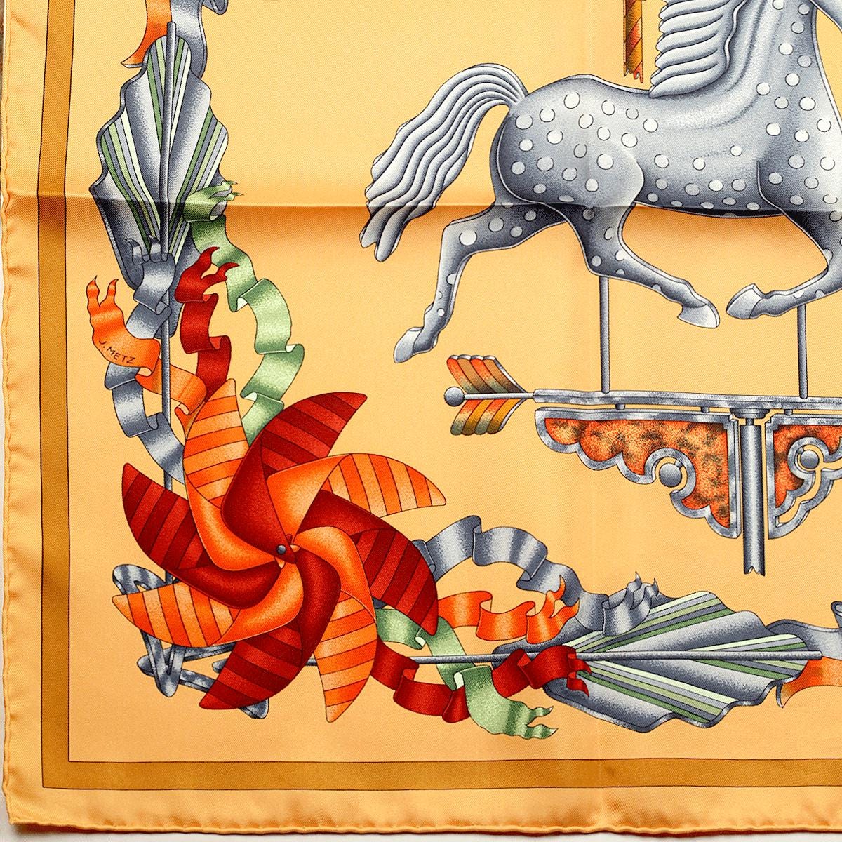 Hermes Scarf "Les Girouettes" by Joachim Metz 90cm Silk | Carre Foulard