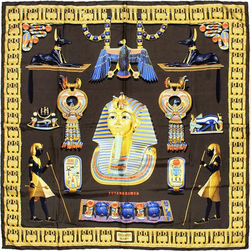 Hermes Scarf "Tutankhamun" by Vladimir Rybaltchenko 90cm Silk | Foulard Carre