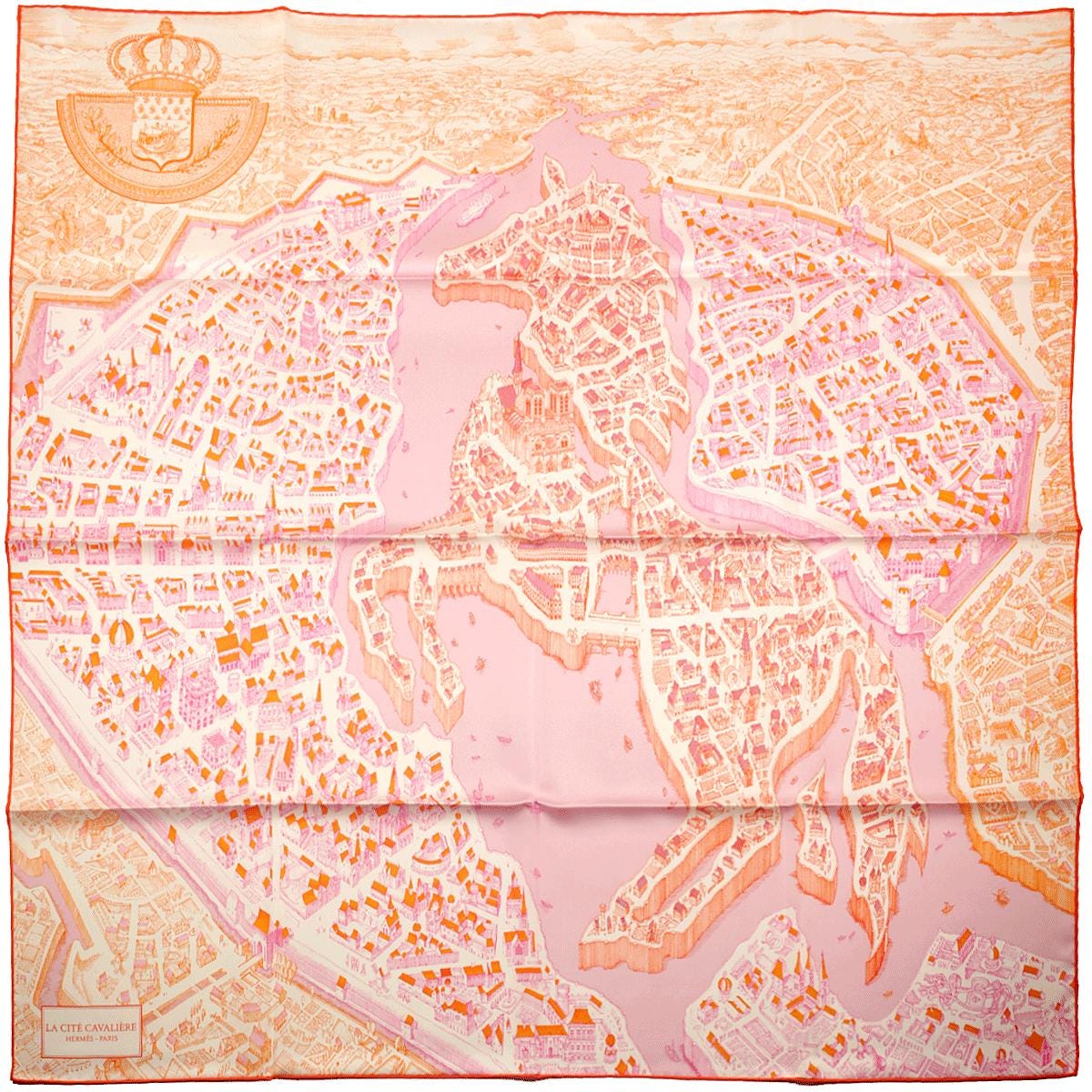 Hermes Scarf "La Cité Cavalière" by Octave Marsal 90cm Silk | Carre Foulard