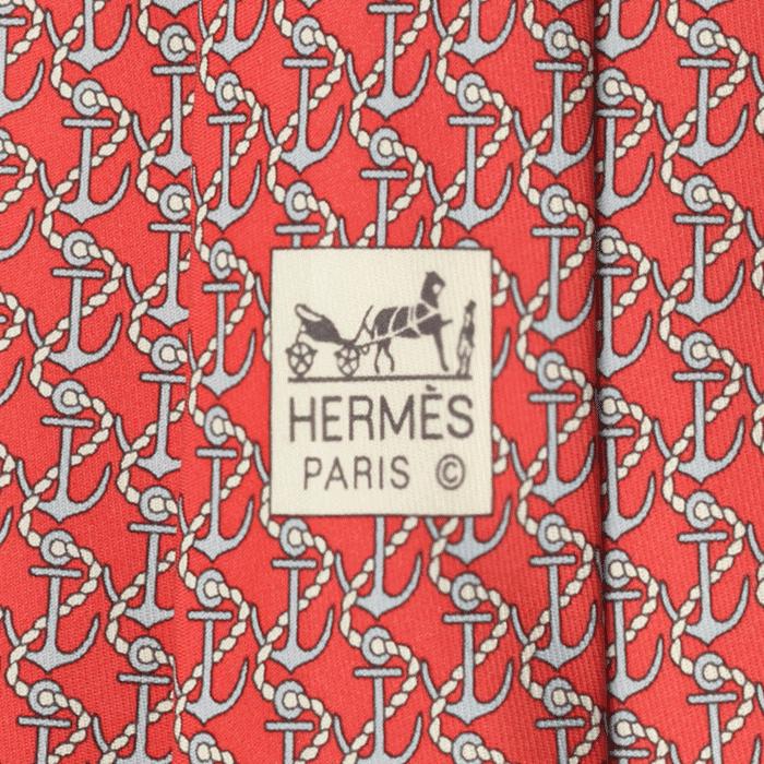 Hermes Men's Silk Tie Anchors Pattern 5621 | Necktie Cravate