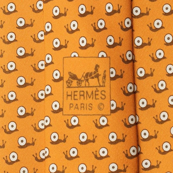 Hermes Men's Silk Tie Whimsical Snails Pattern 5342 | Necktie Cravate