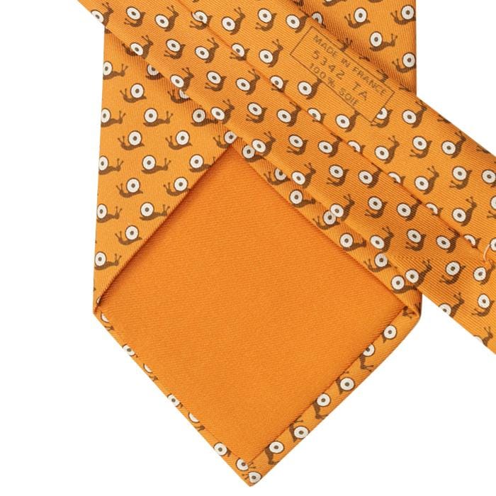 Hermes Men's Silk Tie Whimsical Snails Pattern 5342 | Necktie Cravate