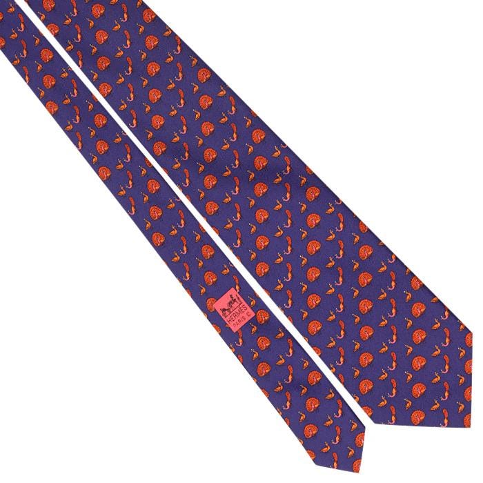 Hermes Men's Silk Tie Whimsical Peacocks Pattern 5387 | Necktie Cravate