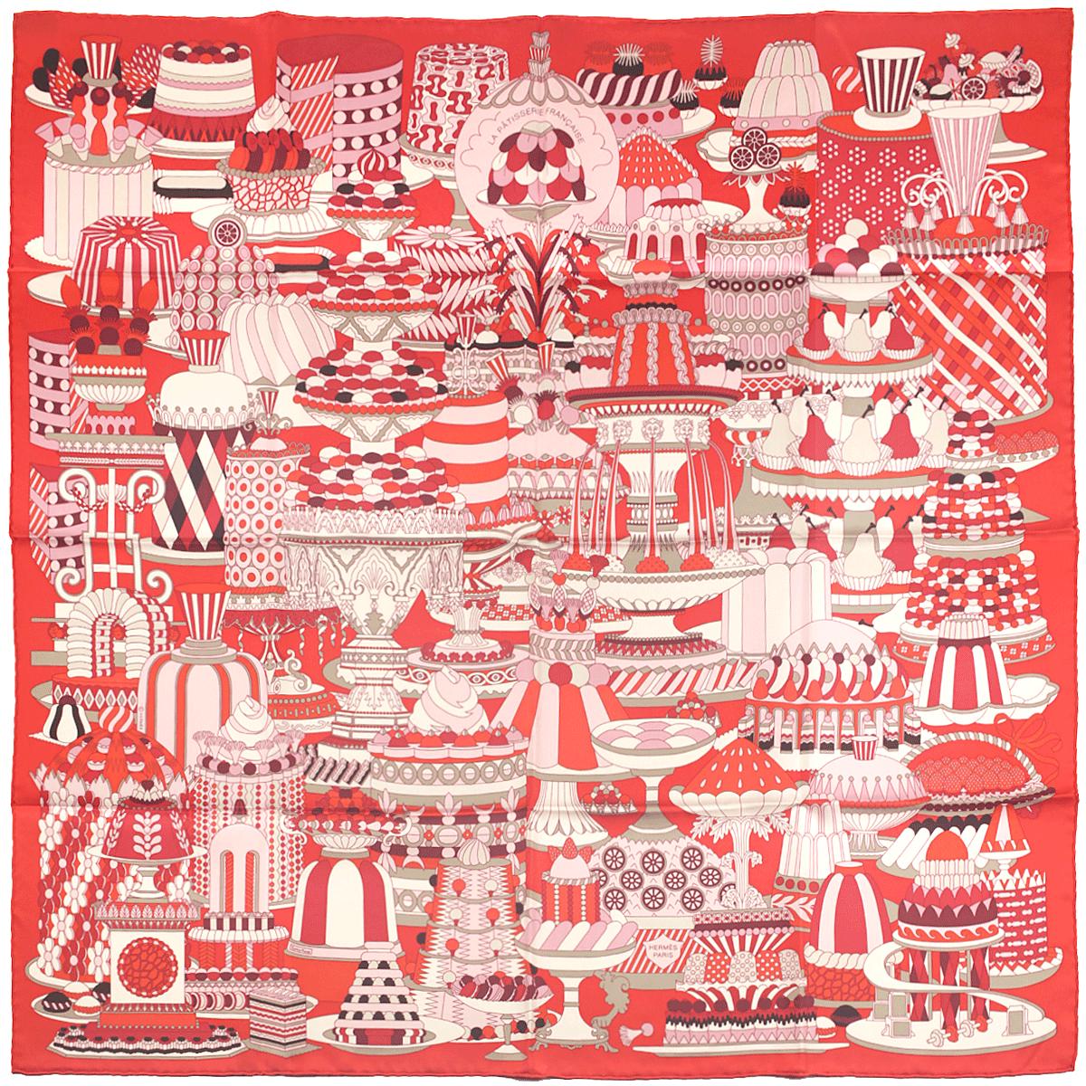 Hermes Scarf "La Patisserie Francaise" by Pierre Marie 90cm Silk