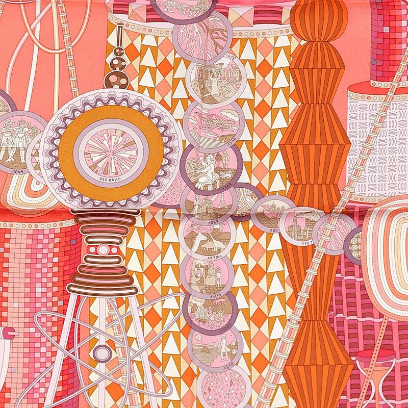 Hermes Scarf "Le Laboratoire du Temps" by Pierre Marie 90cm Silk | Carre Foulard