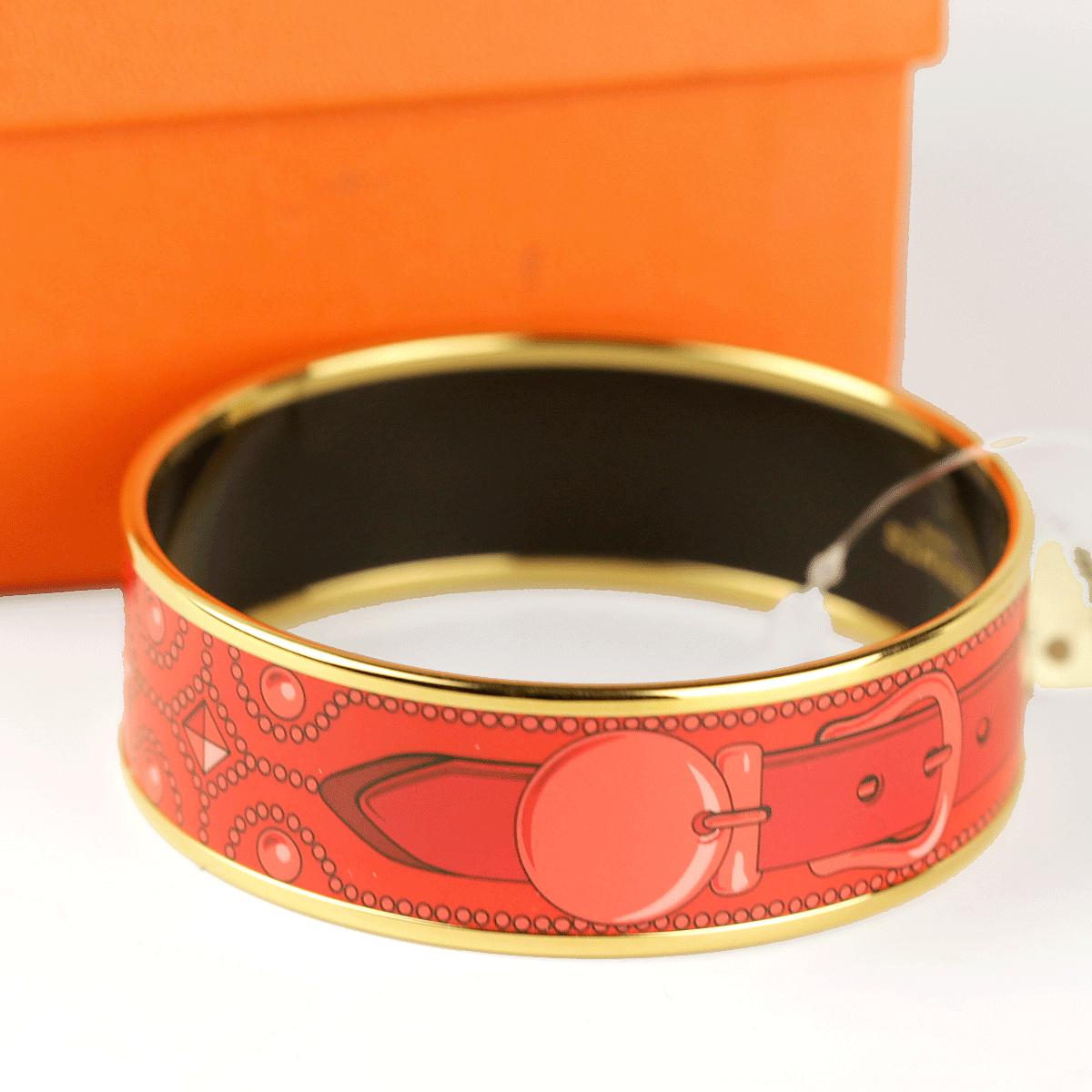 Hermes Bracelet 65 Wide Gold Enamel | Bangle GHW