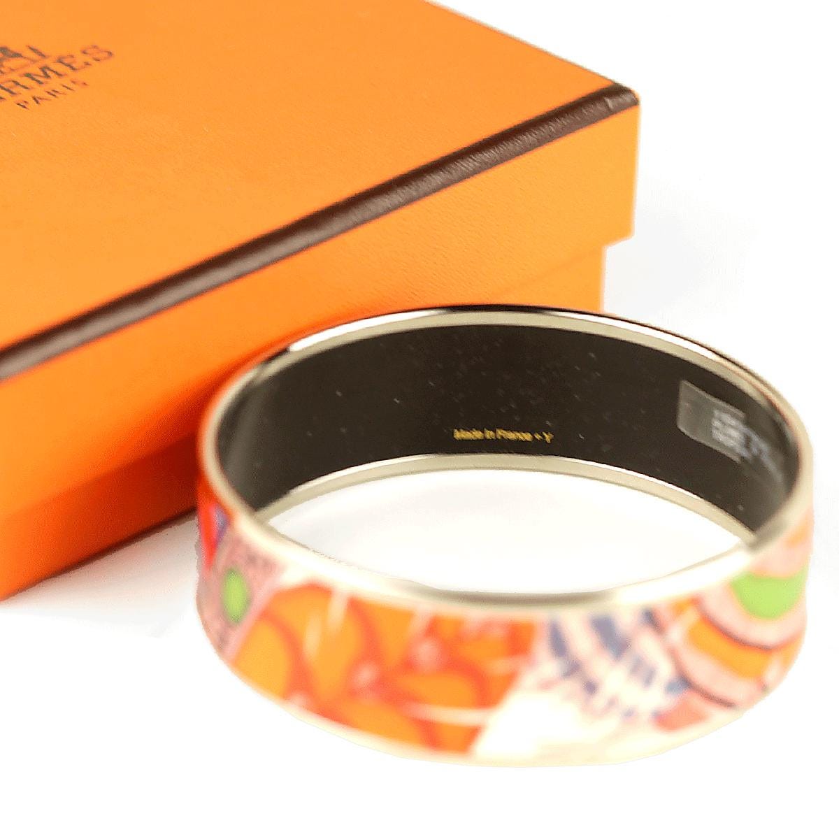 Hermes Bracelet 65 Wide Enamel Palladium Silver | Bangle SHW