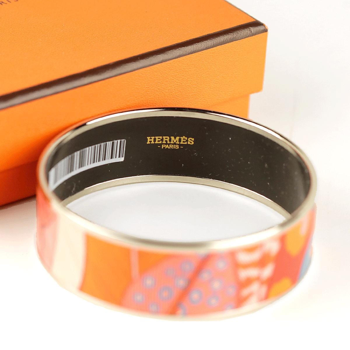 Hermes Bracelet 65 Wide Enamel Palladium Silver | Bangle SHW