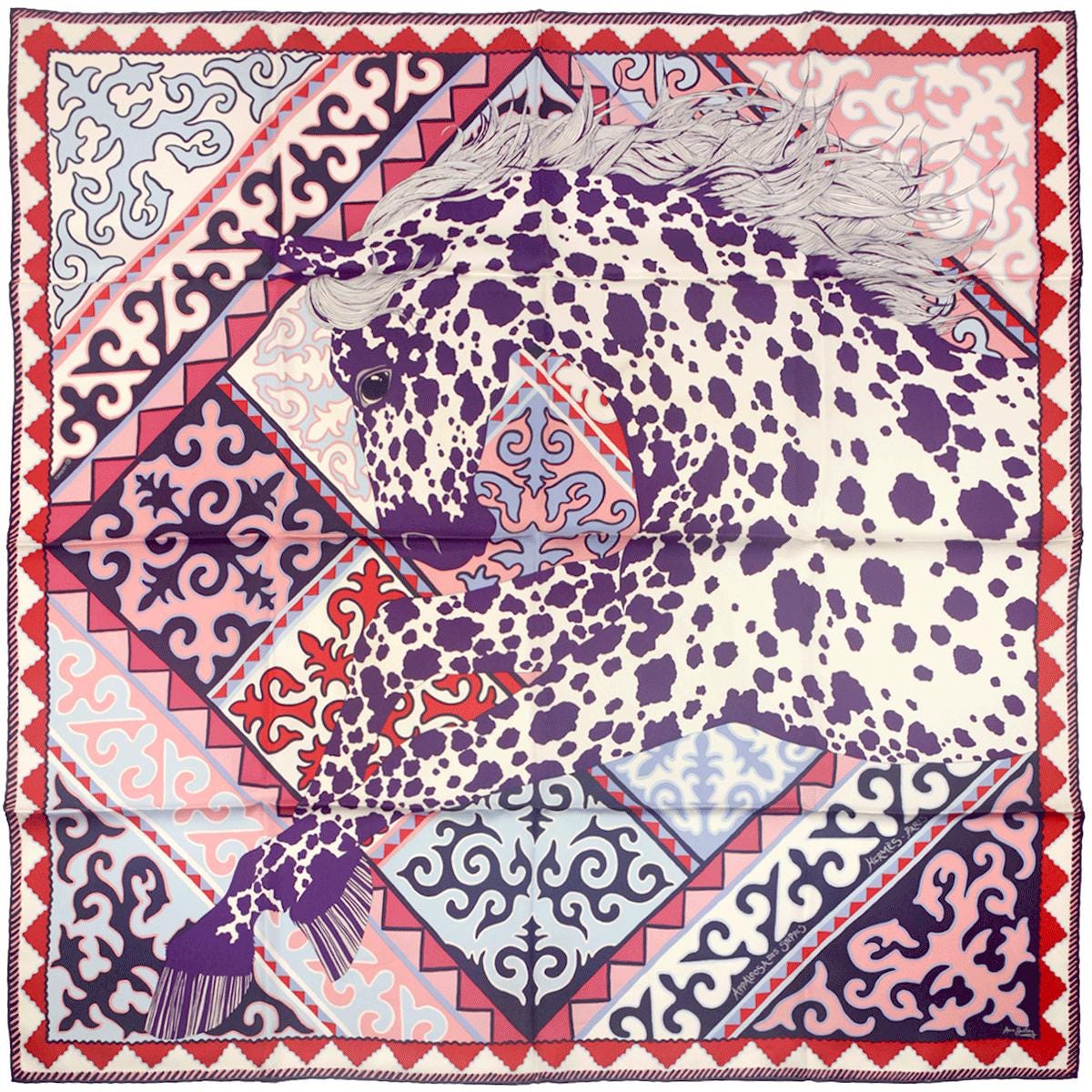 Hermes Scarf "Appaloosa des Steppes" by Alice Shirley 90cm Silk | Grail