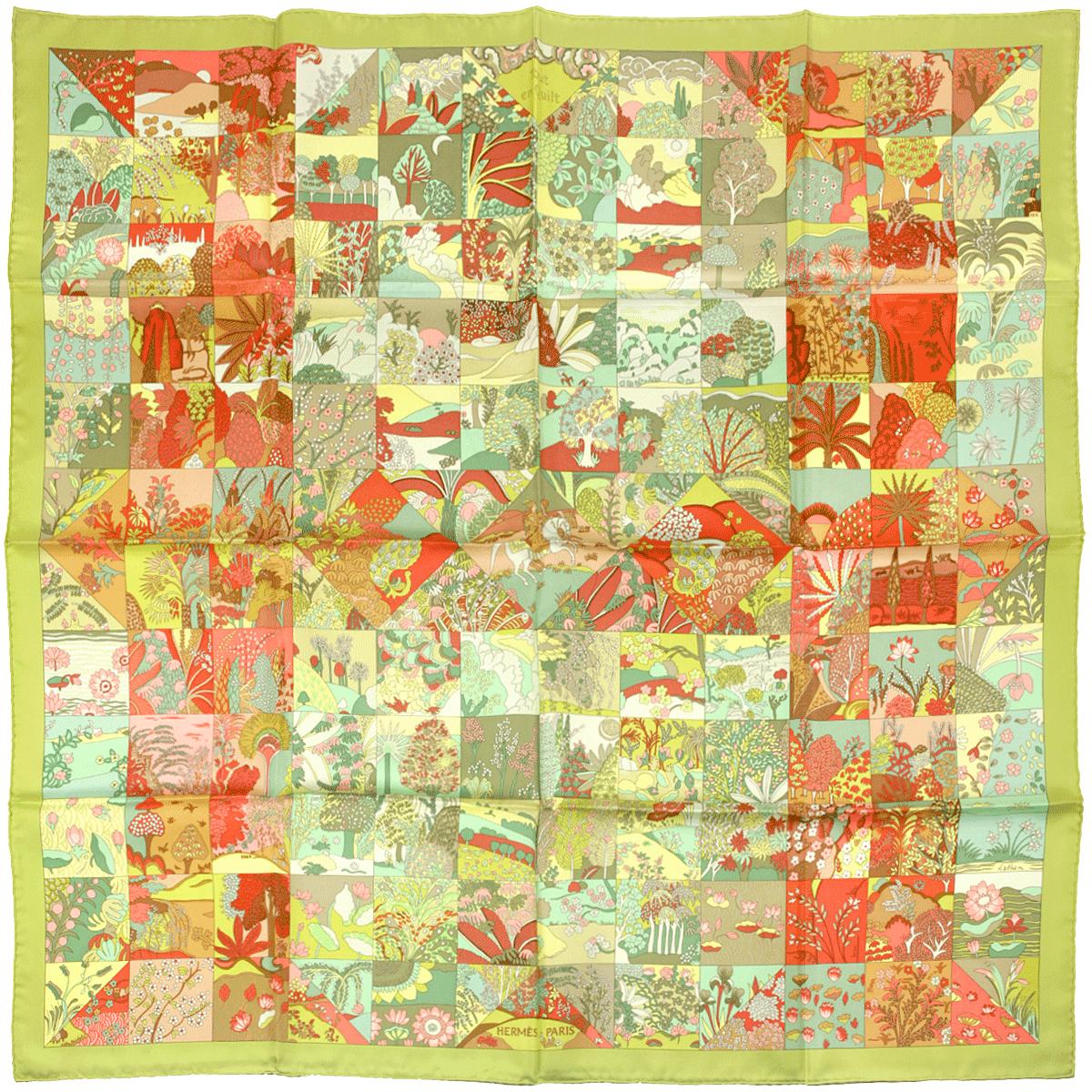 Hermes Scarf "Tout en Quilt" by Caty Latham 90cm Silk | Carre Foulard