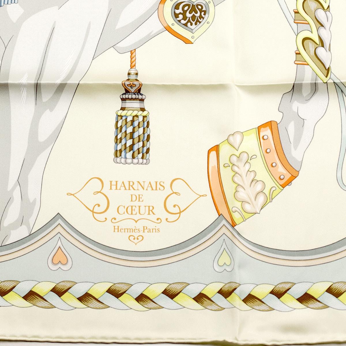 Hermes Scarf "Harnais de Coeur" by Daiske Nomura 90cm Silk | Carre Foulard