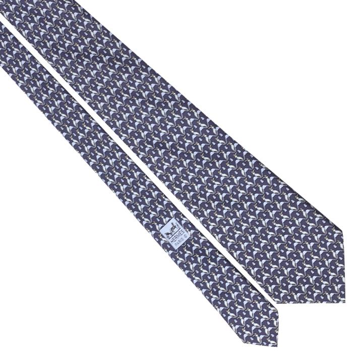 Hermes Men's Silk Tie Whimsical Mountain Goats Pattern 5340