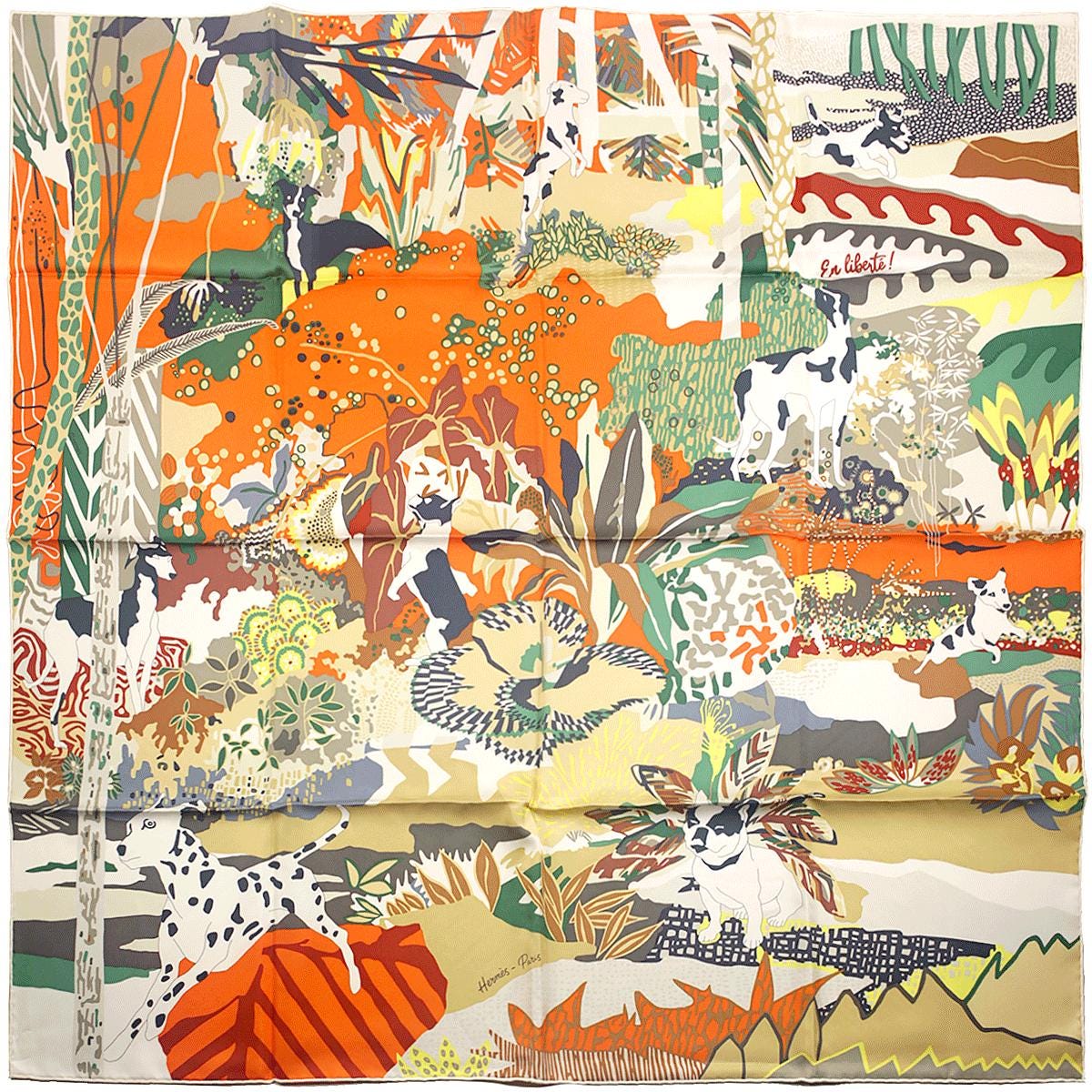 Hermes Scarf "En Liberte!" by Carine Brancowitz 90cm Silk | Carre Foulard