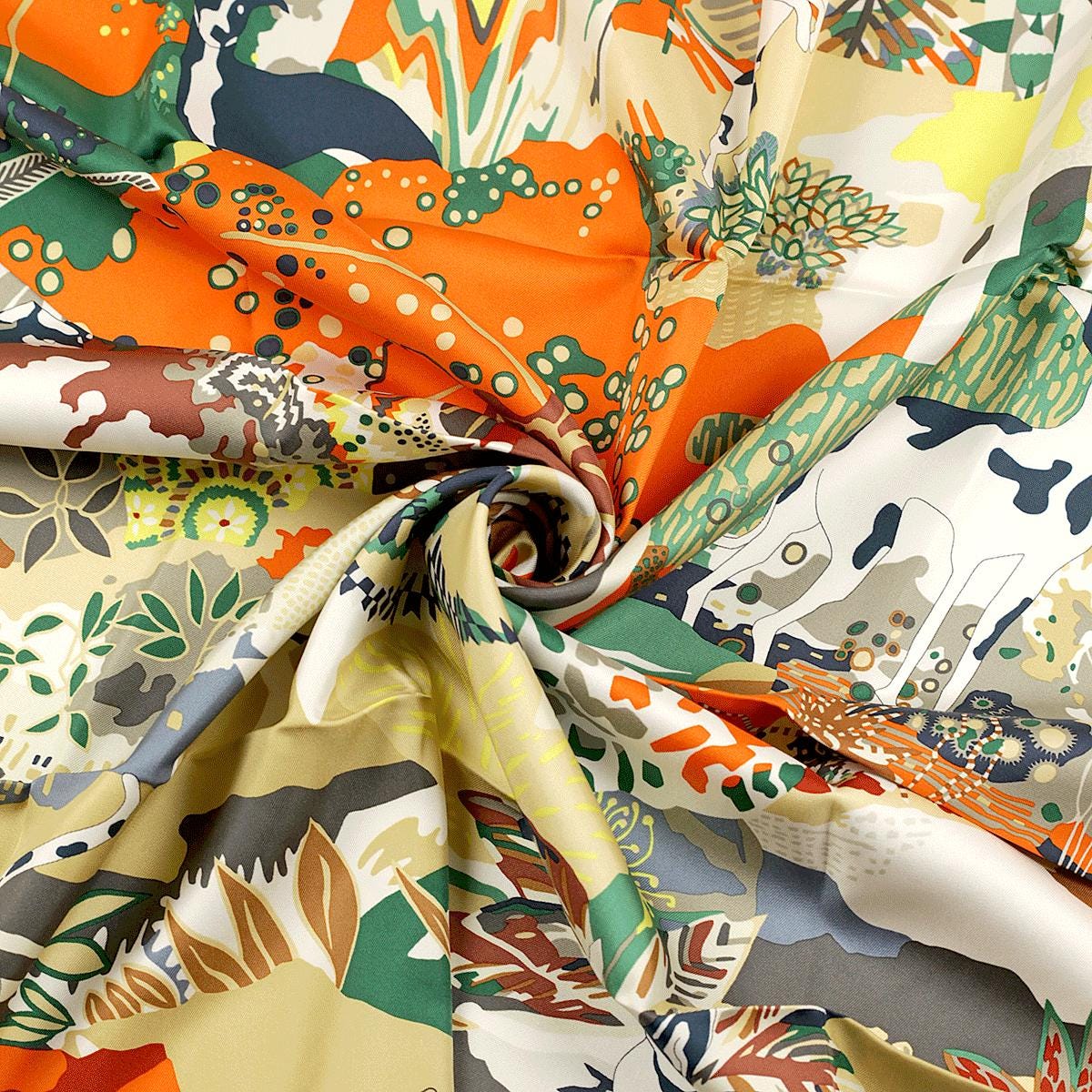 Hermes Scarf "En Liberte!" by Carine Brancowitz 90cm Silk | Carre Foulard