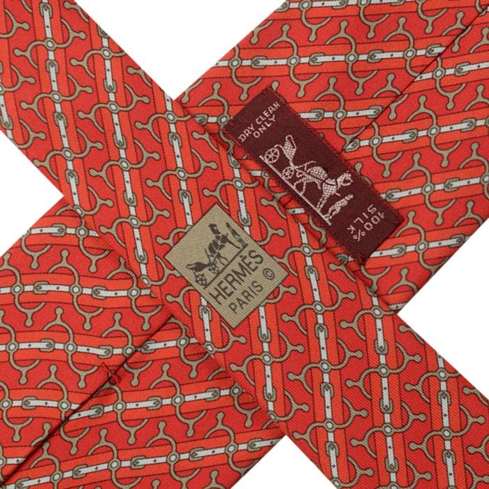 Hermes Men's Silk Tie Geometric Equestrian Pattern 5644 | Necktie Cravate