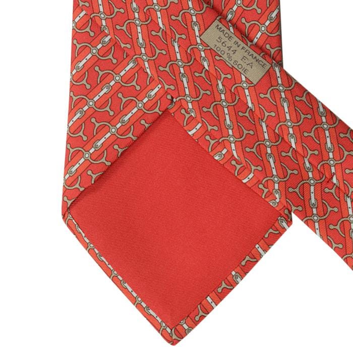 Hermes Men's Silk Tie Geometric Equestrian Pattern 5644 | Necktie Cravate