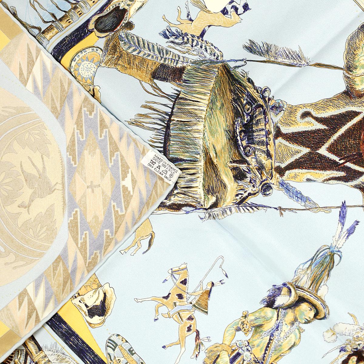 Hermes Scarf "Les Danses des Indiens" by Kermit Oliver 90cm Silk | Carre Foulard