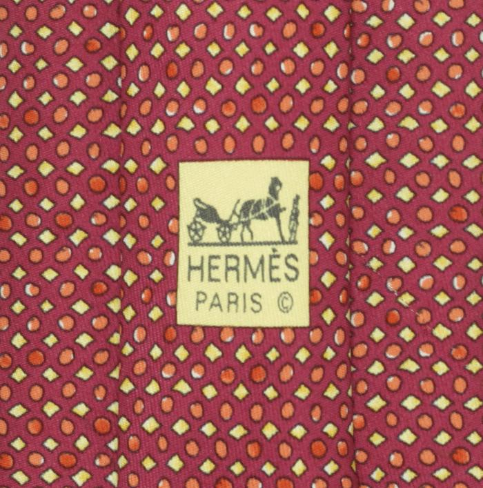 Hermes Men's Silk Tie Geometric Pattern 7919 | Necktie Cravate