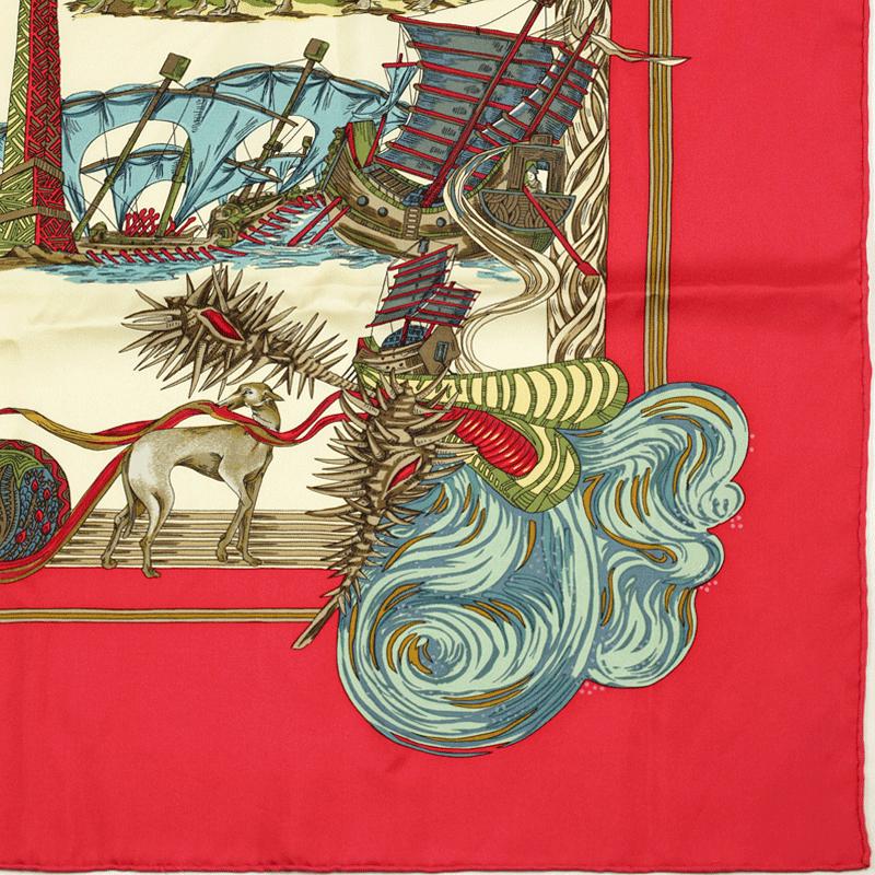 Hermes Scarf "Au Fil de la Soie" by Annie Faivre 90cm Silk | Carre Foulard