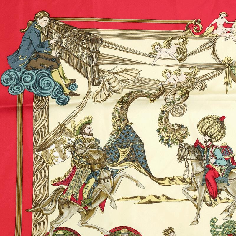 Hermes Scarf "Au Fil de la Soie" by Annie Faivre 90cm Silk | Carre Foulard