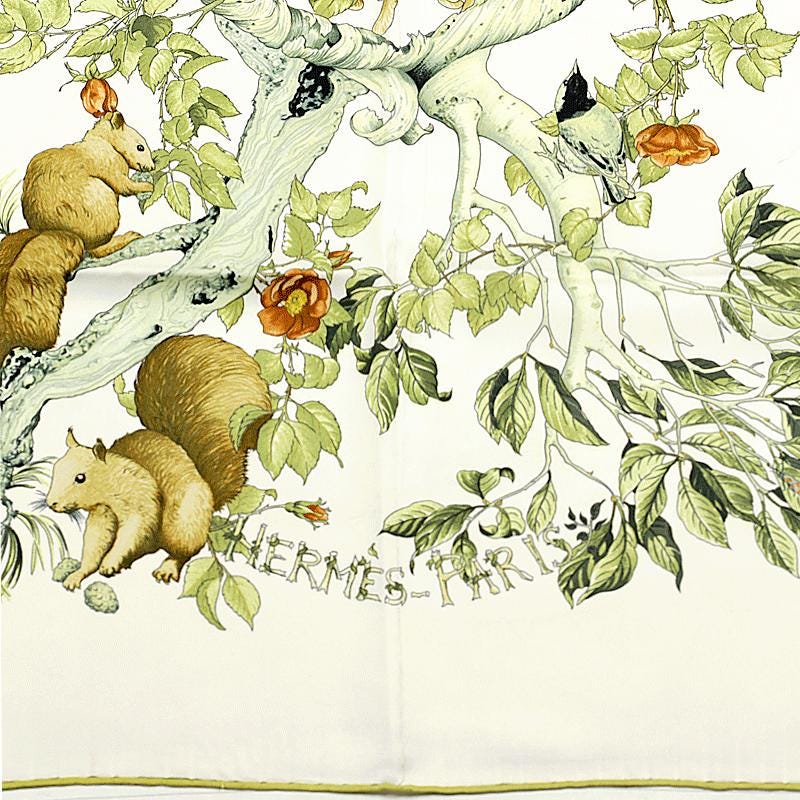 Hermes Scarf "Au Coeur des Bois" by Zoe Pauwels 90cm Silk | Carre Foulard