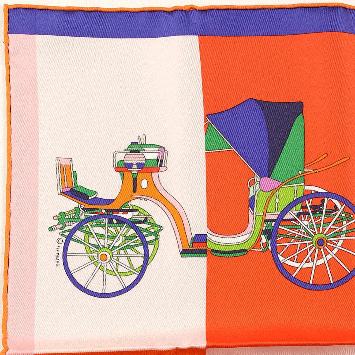 Hermes Scarf 45cm "Voitures Exquises" by Jan Bajtlik Silk Gavroche