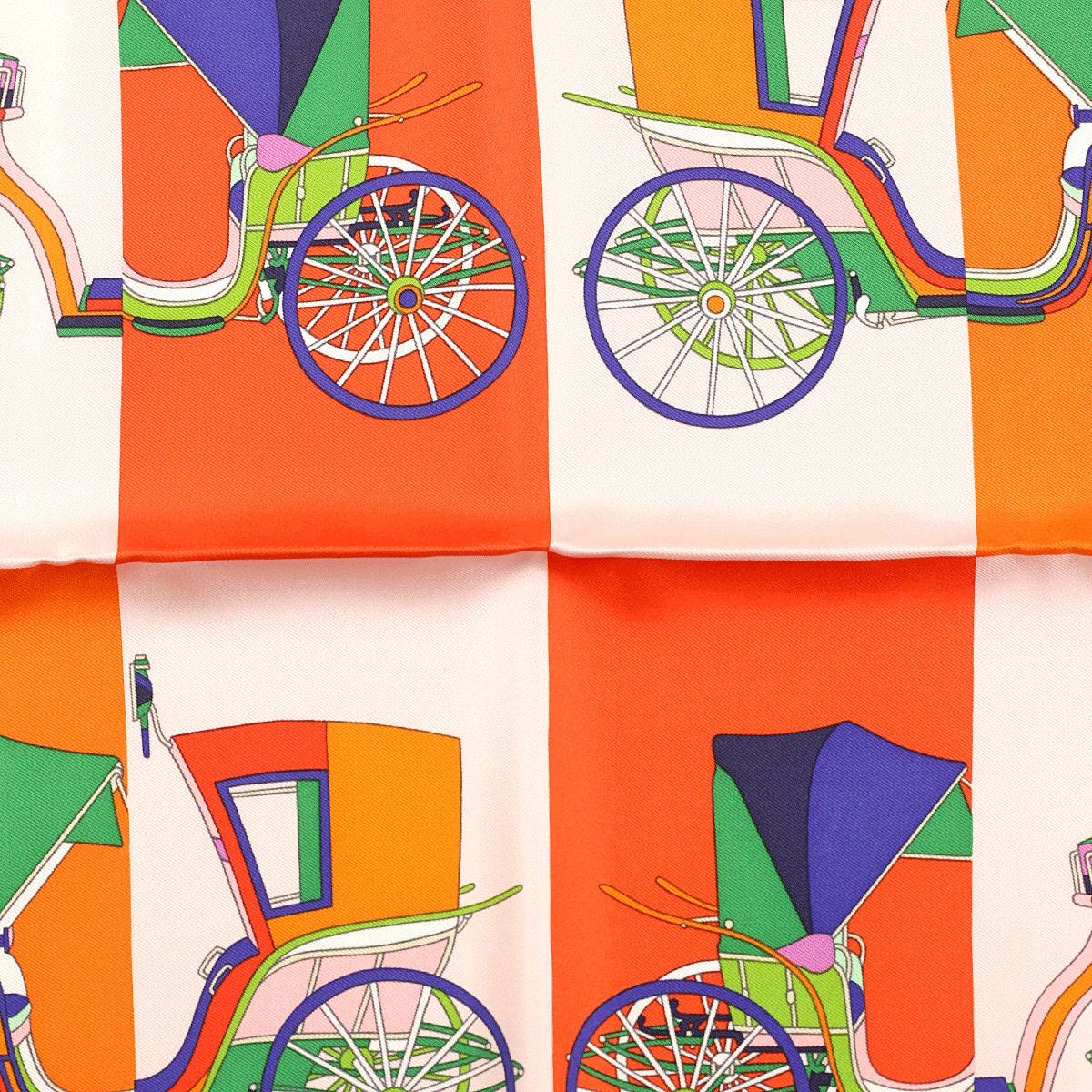 Hermes Scarf 45cm "Voitures Exquises" by Jan Bajtlik Silk Gavroche