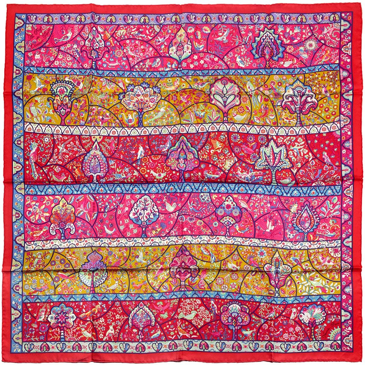 Hermes Scarf "Au Pays des Oiseaux Fleurs" by Christine Henry 90cm Silk | Foulard Carre